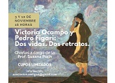 Invitación sobre imagen del cuadro realizado por Pedro Figari de su amiga Victoria Ocampo