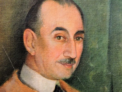 Carlos Aliseris. Retrato de Milo Beretta (detalle), óleo sobre tela, 80 x 67 cm , 1934. Colección Biblioteca Nacional del Uruguay.