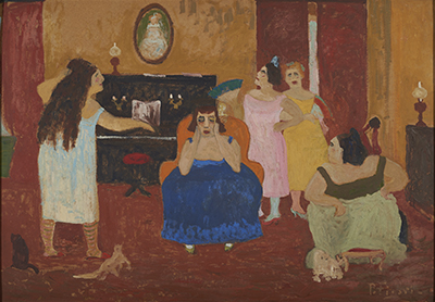 Pedro Figari. Arrepentimiento, s/f. Óleo sobre cartón, 70 x 100 cm. Colección Museo Figari.