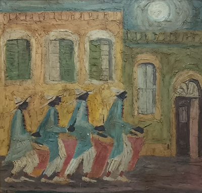 Rubén Darío Galloza. Sin título. Óleo sobre hardboard, 0.80 x 080 cm. 1970. Acervo Museo Nacional de Artes Visuales