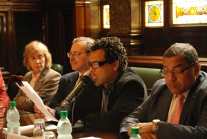 Ministro Ricardo Ehrlich y Anibal Pintos de la Comisión del Candombe