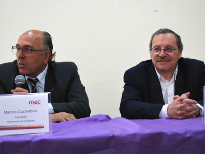 Intendente de Canelones, Marcos Carámbula, y ministro, Ricardo Ehrlich
