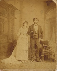 Pedro Figari y María de Castro en el día de su boda