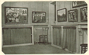 Sala de exposiciones con cuadros de Figari