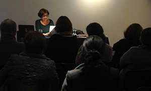 Inés Moreno en su conferencia "Figari y las vanguardias latinoamericanas".