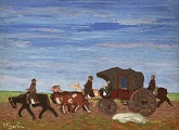 De viaje. Óleo sobre cartón. 59 x 80 cm. Ca 1932